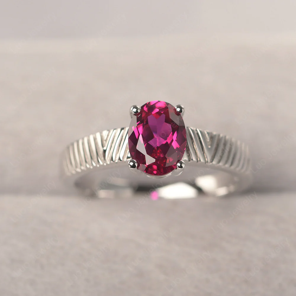 Ruby Chevron Ring