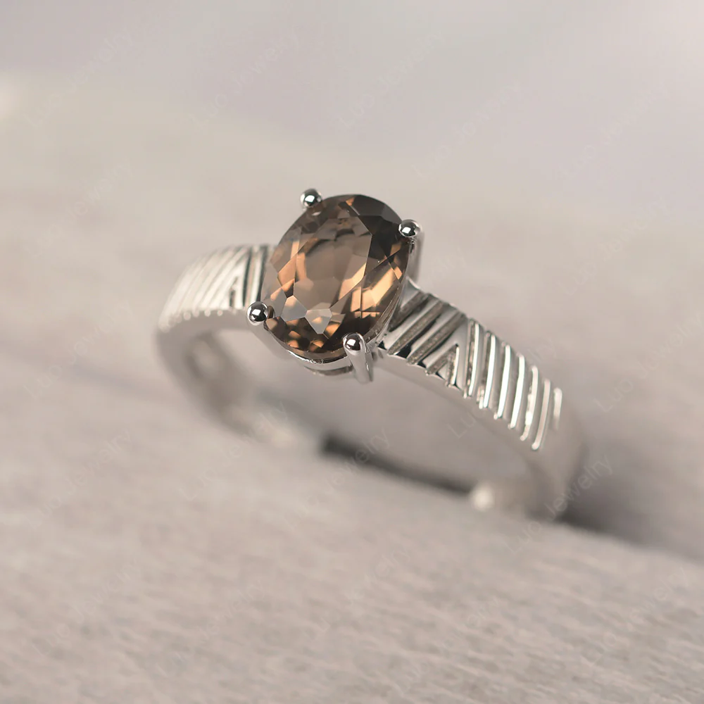 Smoky Quartz Chevron Ring - Image 2