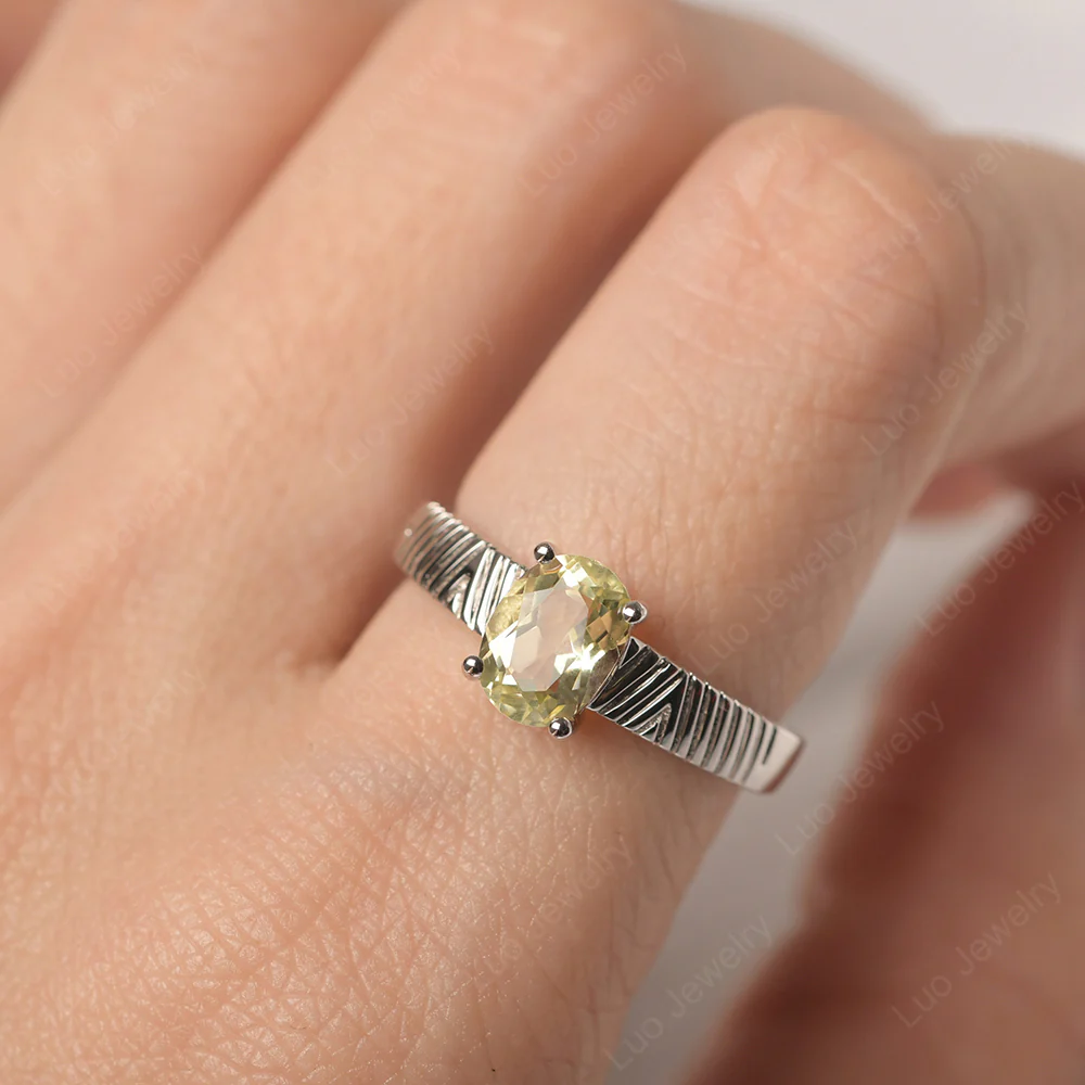 Lemon Quartz Chevron Ring - Image 5