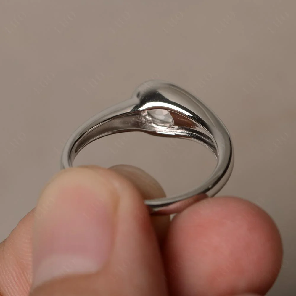 White Topaz Minimalist Engagement Ring - Image 12