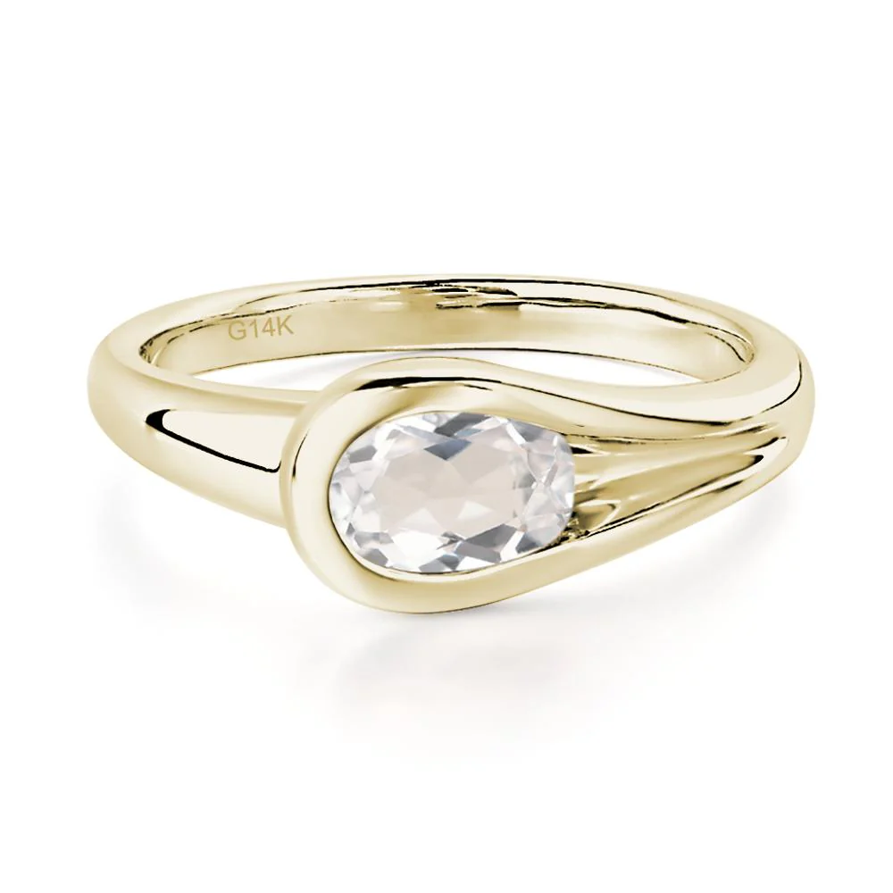 White Topaz Minimalist Engagement Ring - Image 3