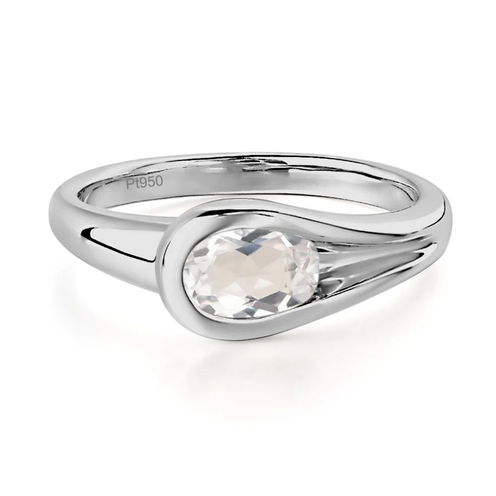 White Topaz Minimalist Engagement Ring - Image 8
