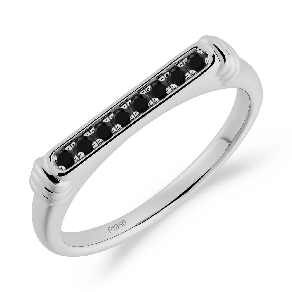 Pave Black Spinel Bar Setting Ring - Image 3