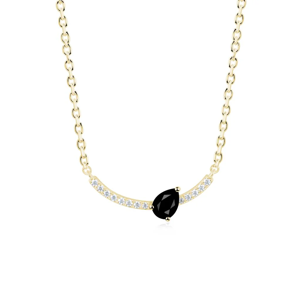 Pave Curve Black Spinel Necklace - Image 5