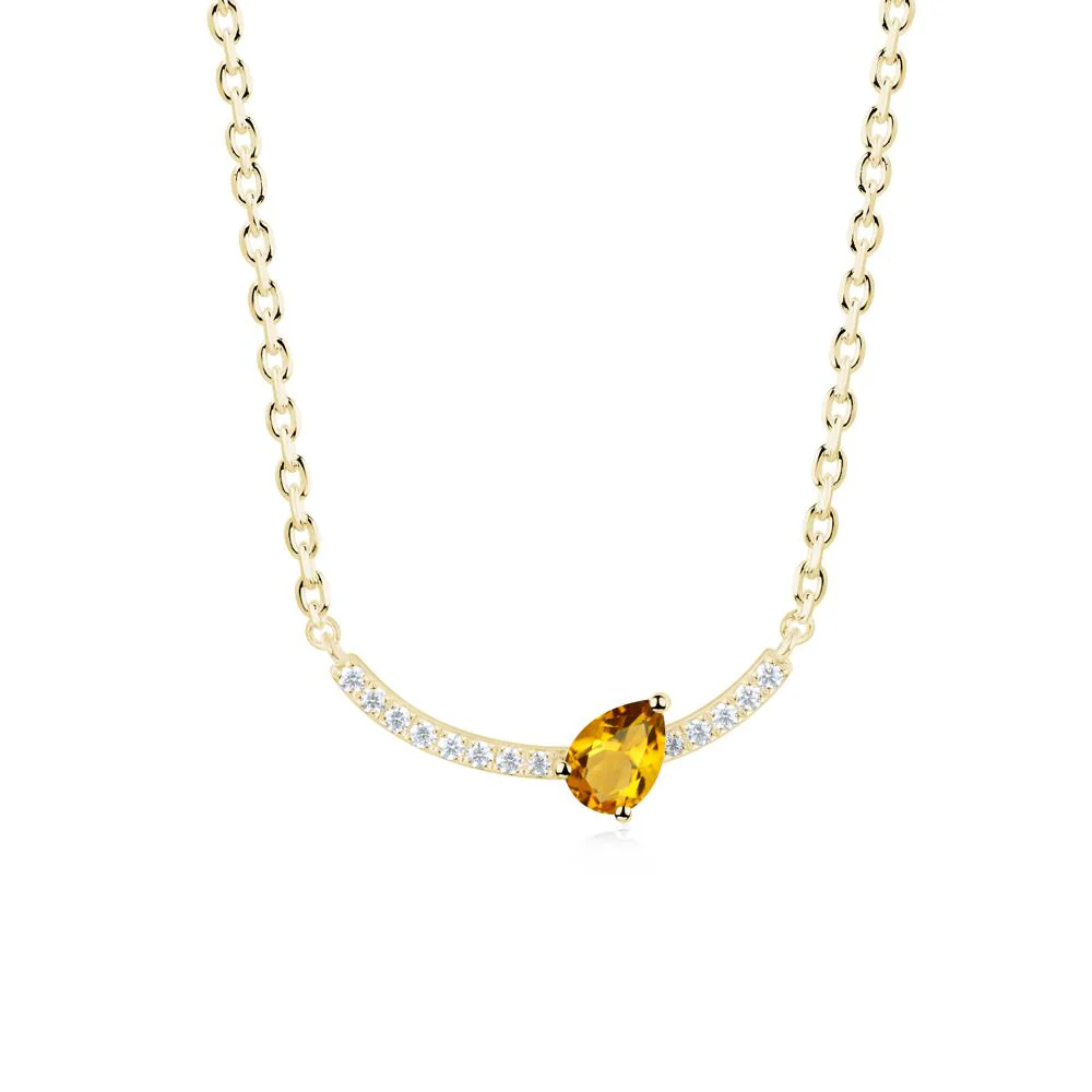 Pave Curve Citrine Necklace - Image 7