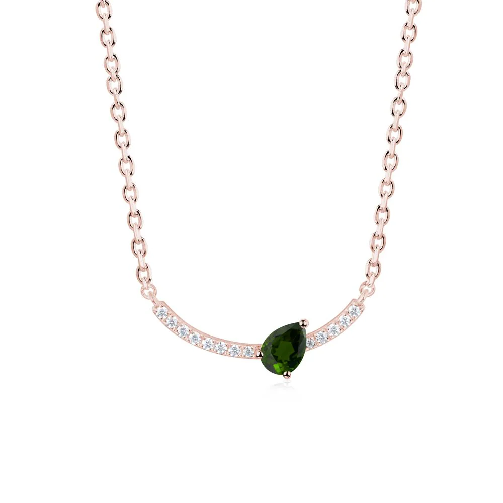 Pave Curve Diopside Necklace - Image 3