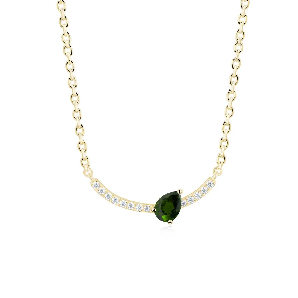 Pave Curve Diopside Necklace - Image 5