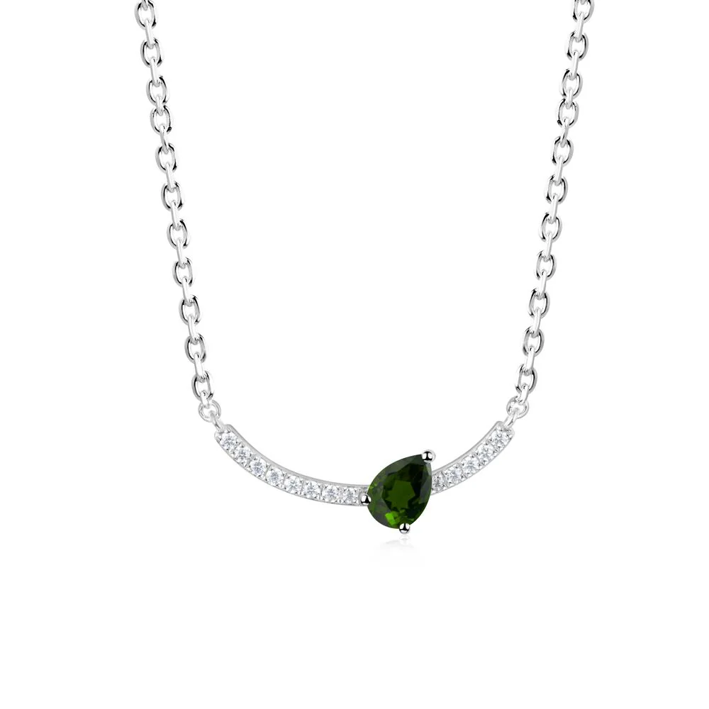 Pave Curve Diopside Necklace - Image 6