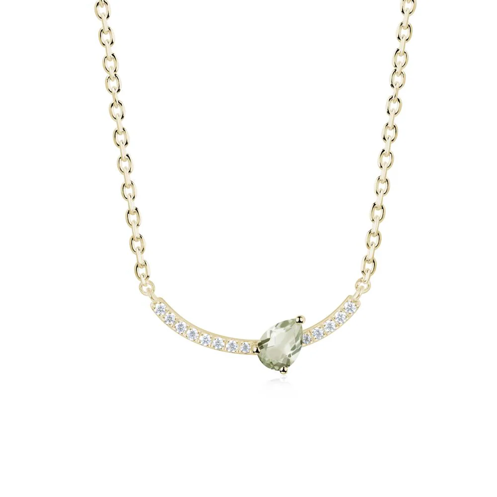 Pave Curve Green Amethyst Necklace - Image 8
