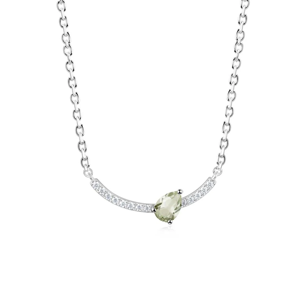 Pave Curve Green Amethyst Necklace - Image 9