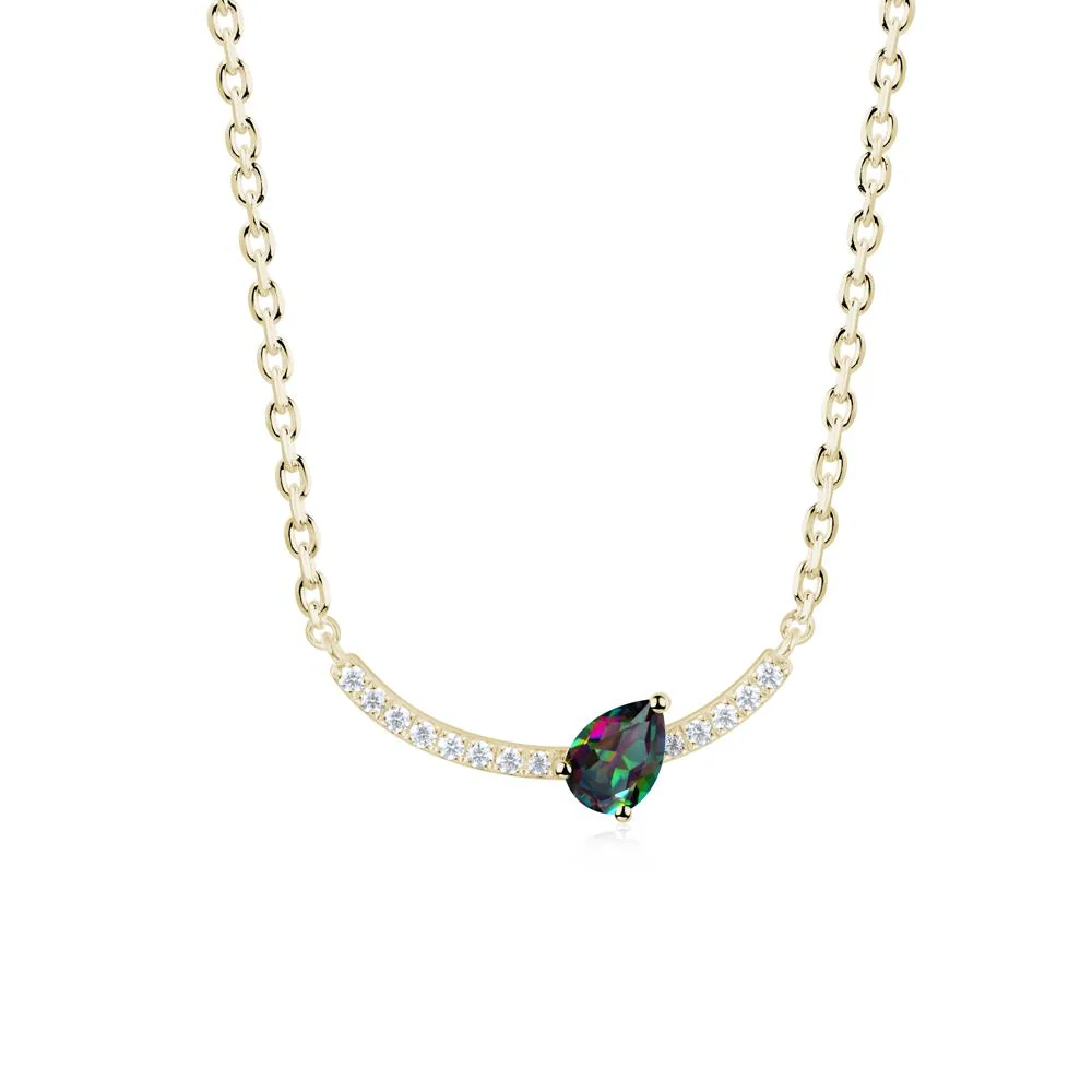 Pave Curve Mystic Topaz Necklace