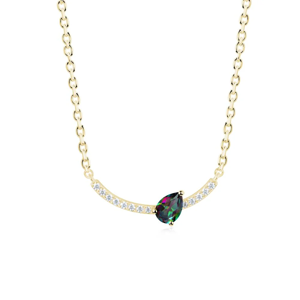 Pave Curve Mystic Topaz Necklace - Image 4
