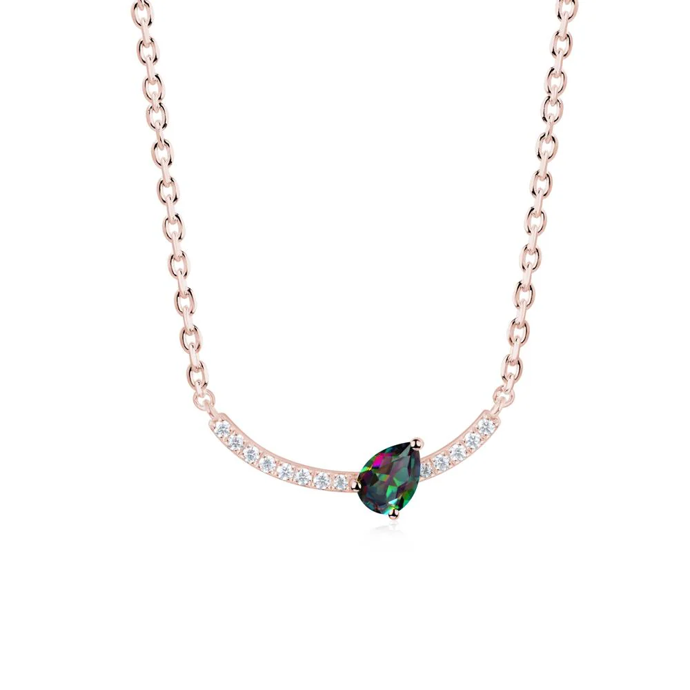 Pave Curve Mystic Topaz Necklace - Image 5