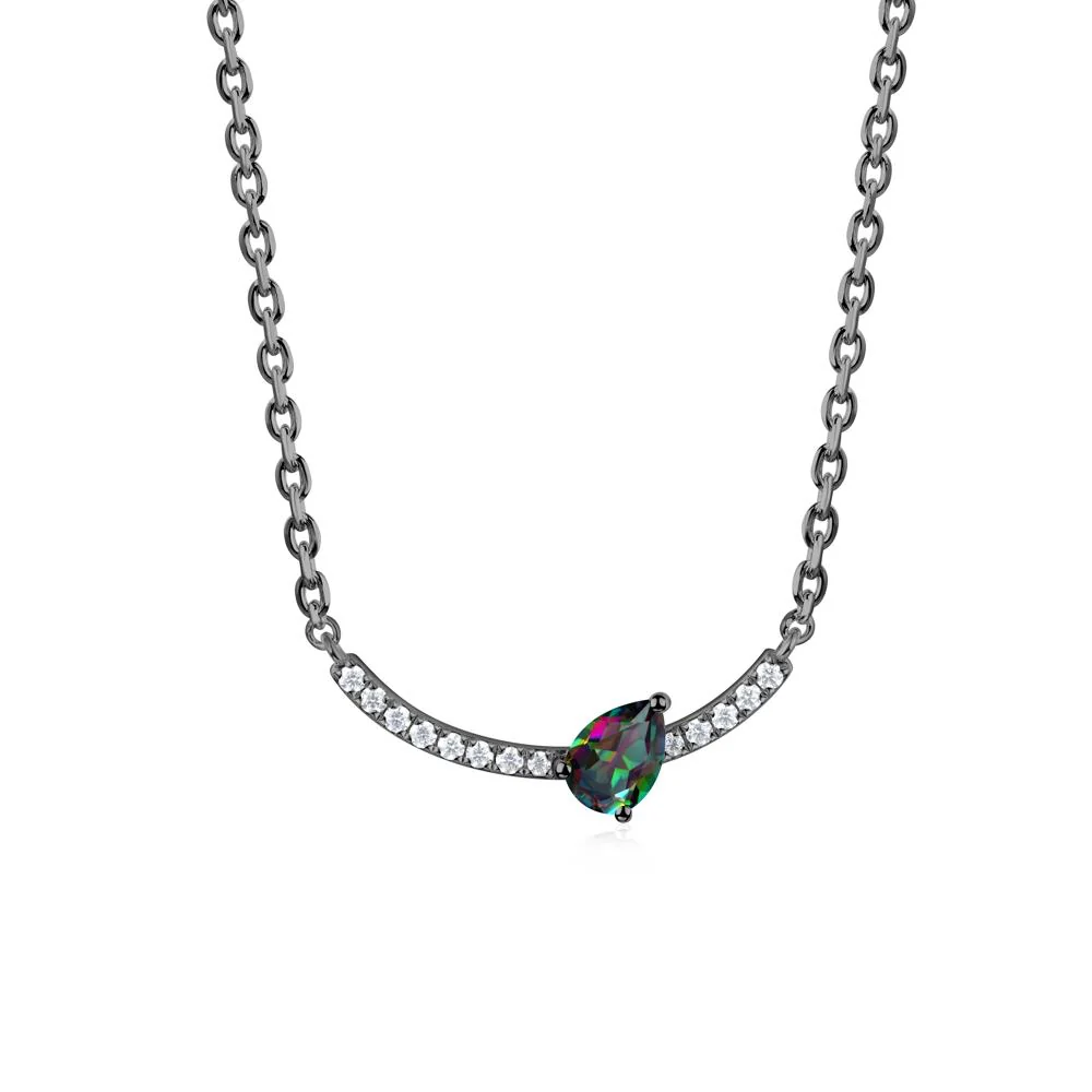 Pave Curve Mystic Topaz Necklace - Image 6