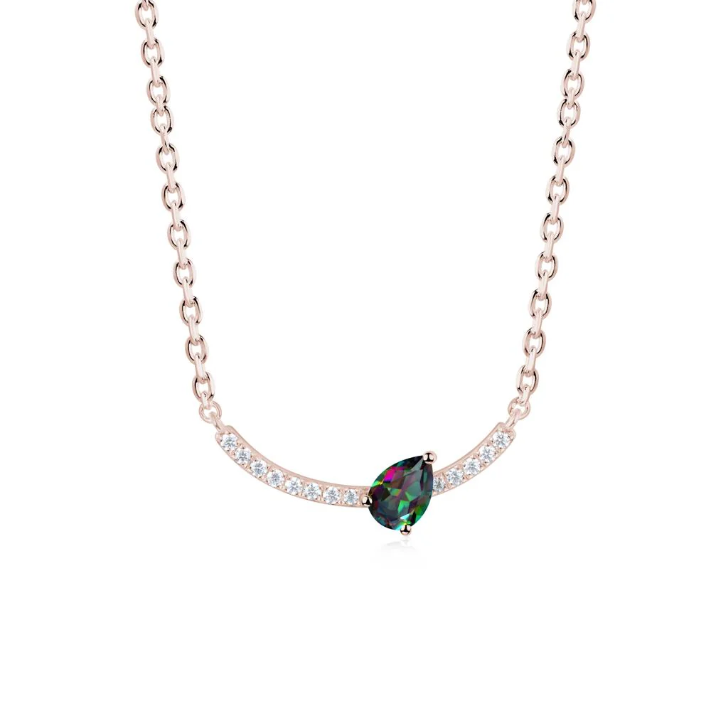 Pave Curve Mystic Topaz Necklace - Image 7