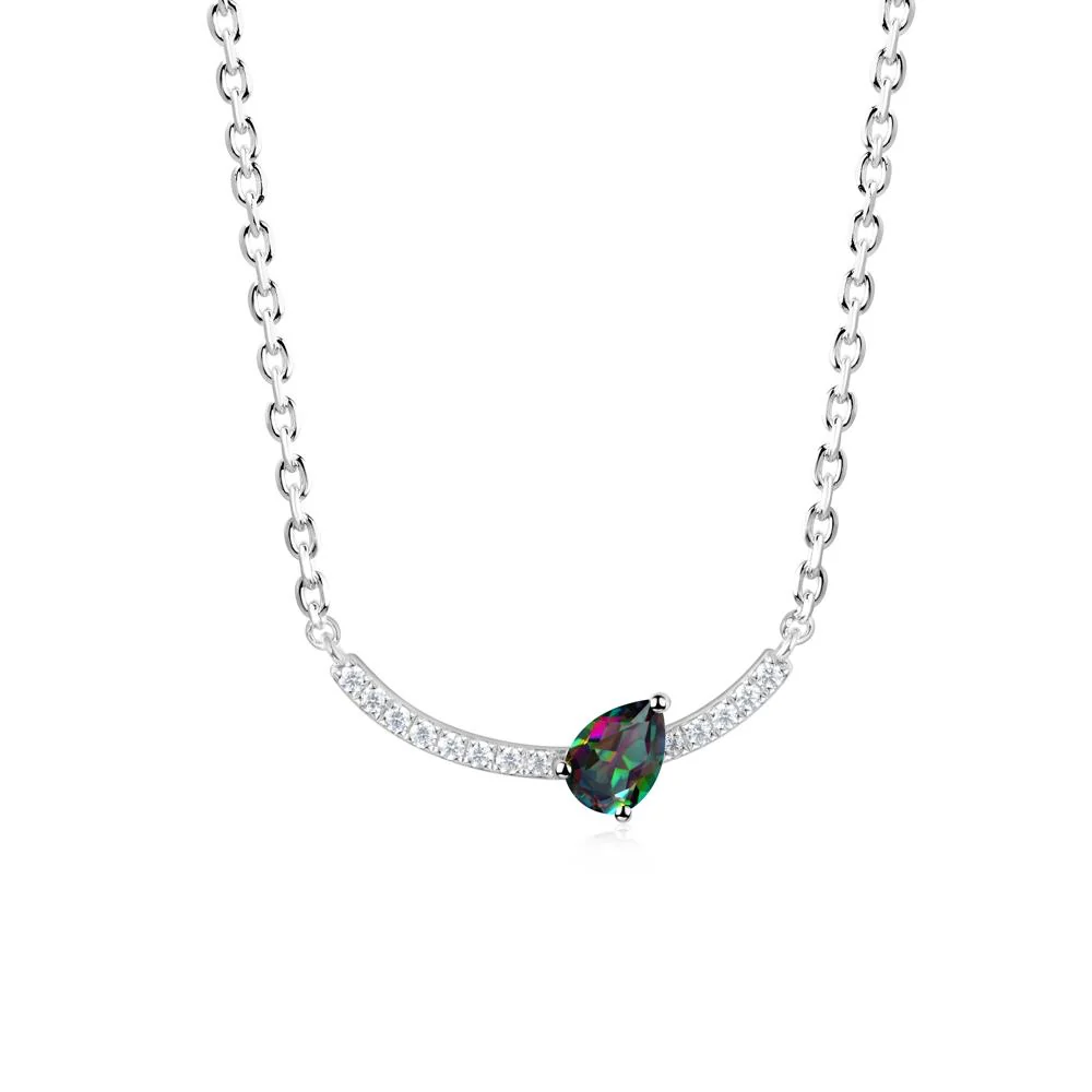 Pave Curve Mystic Topaz Necklace - Image 9