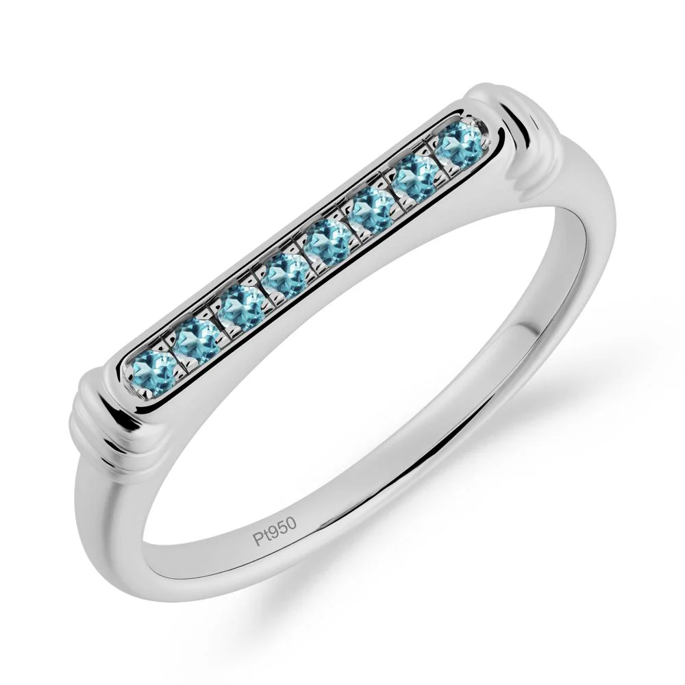 Pave London Blue Topaz Bar Setting Ring - Image 4