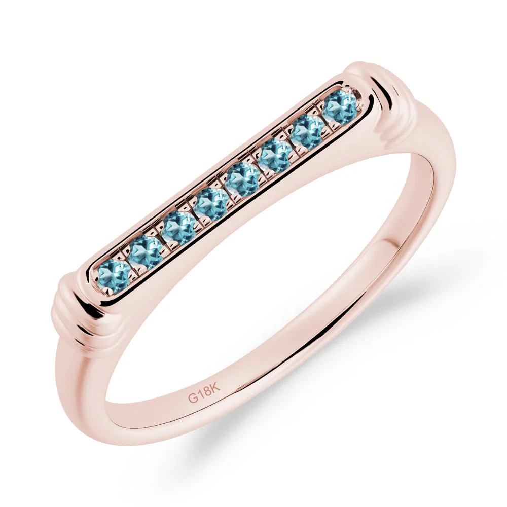 Pave London Blue Topaz Bar Setting Ring - Image 9