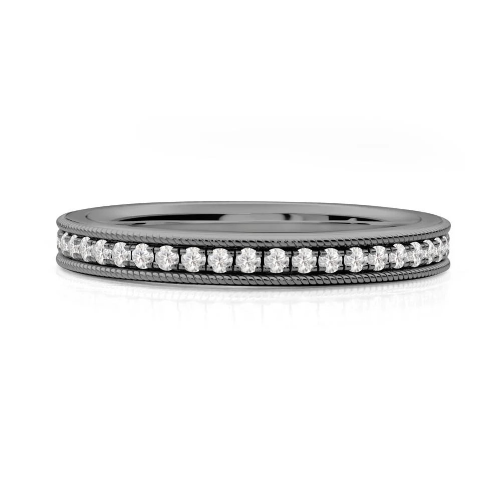Pave Moissanite Eternity Ring