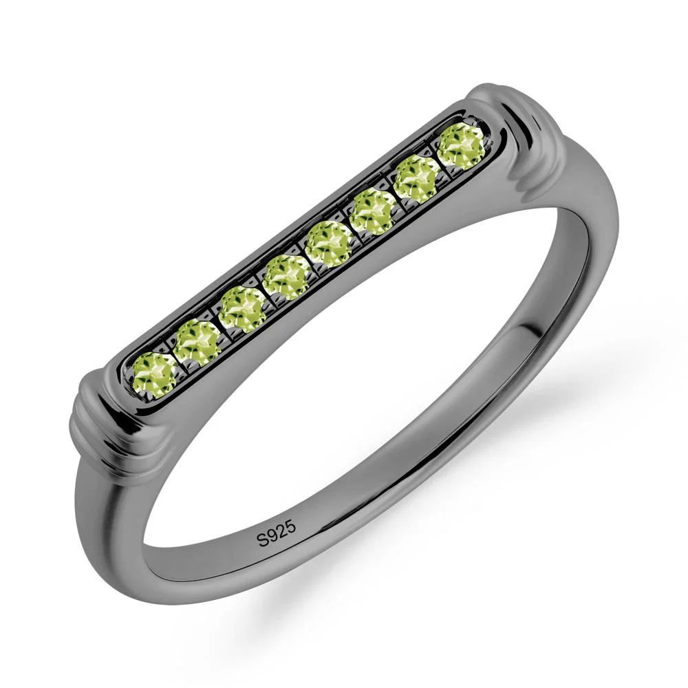Pave Peridot Bar Setting Ring - Image 2