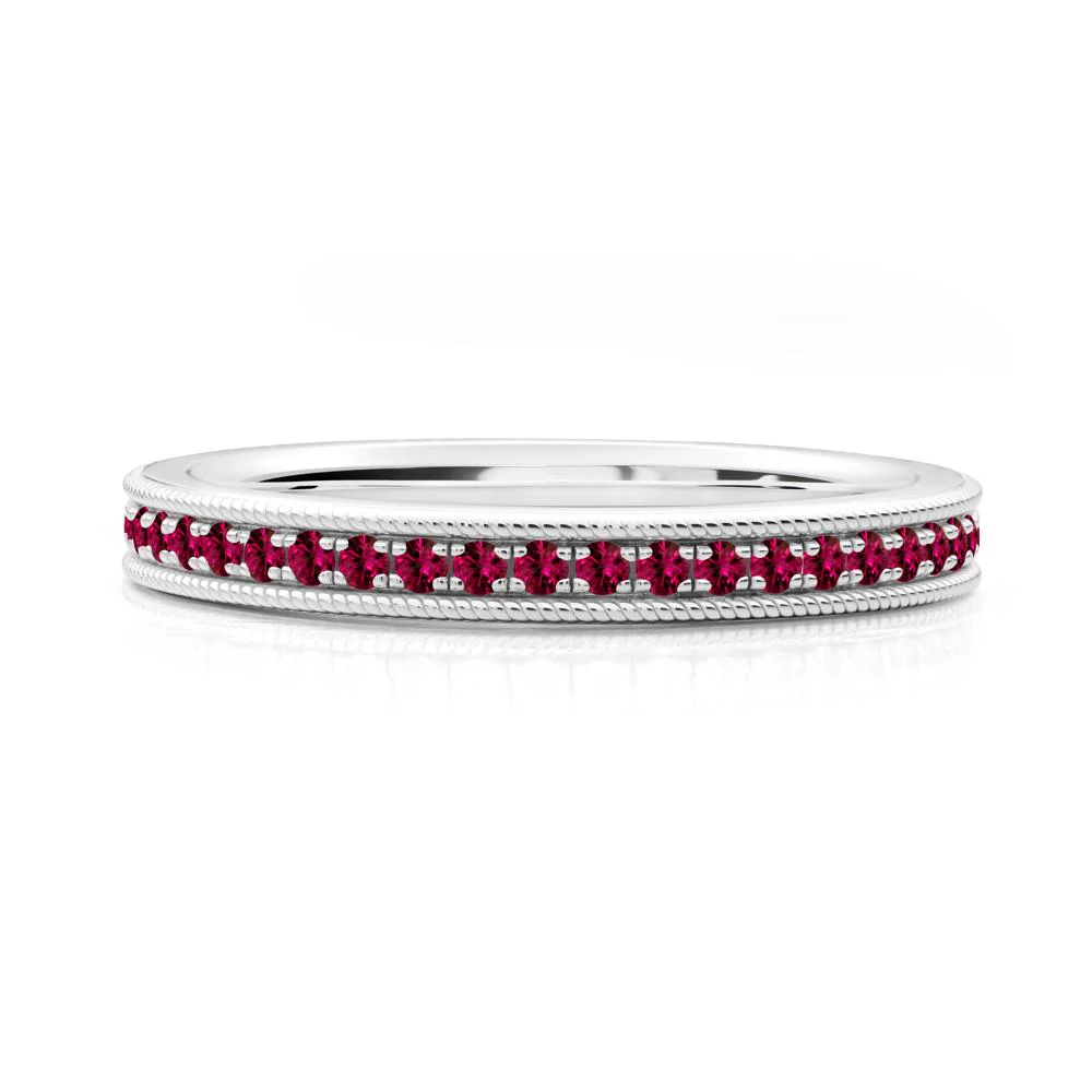 Pave Ruby Eternity Ring - Image 3