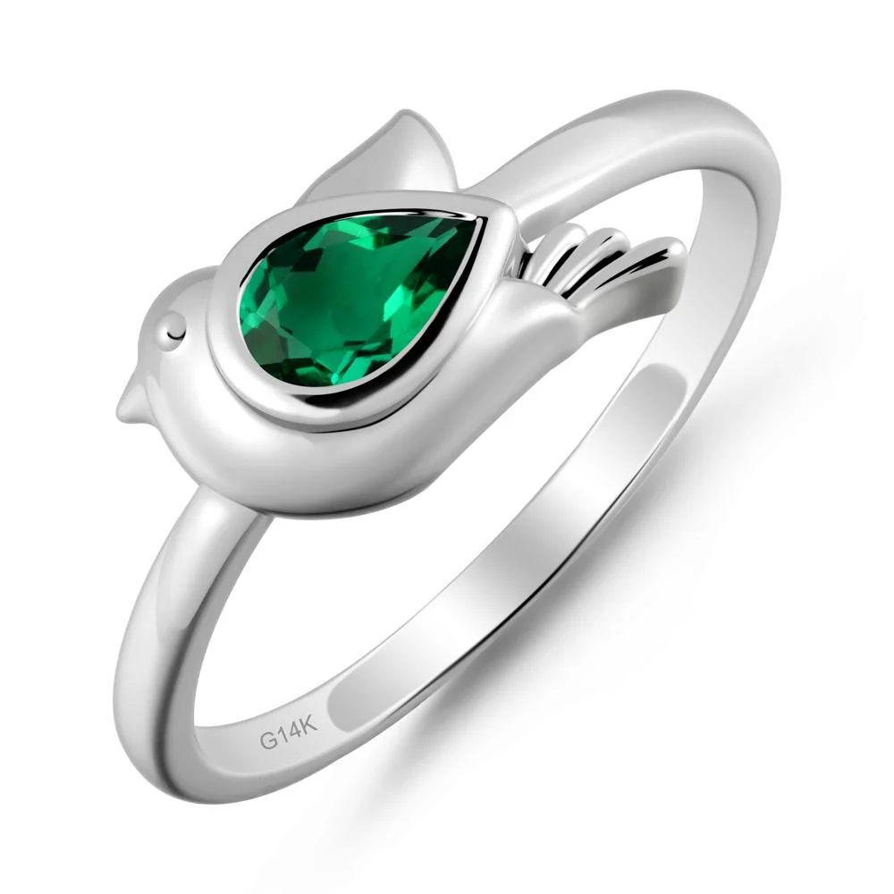 Peace Dove Emerald Ring