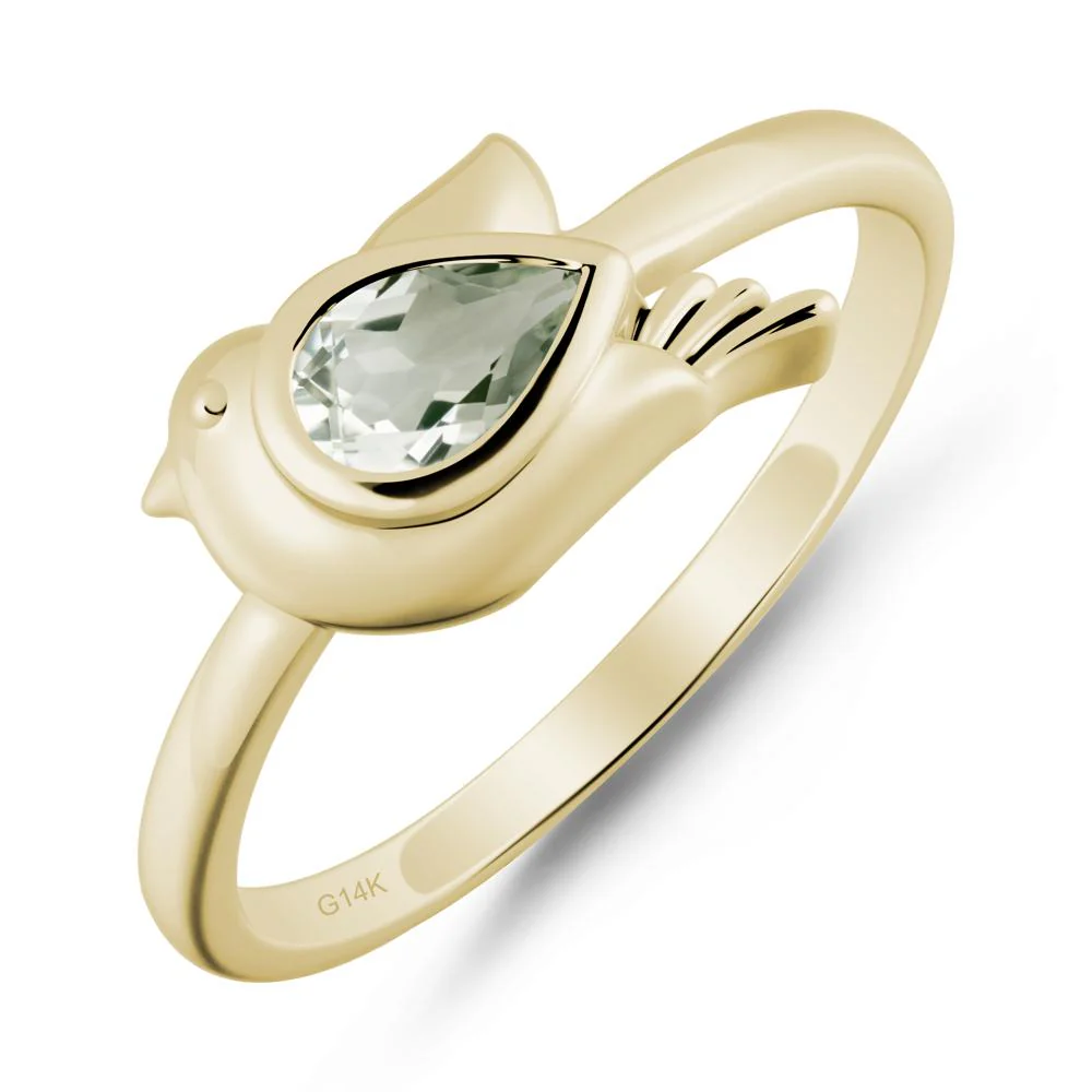 Peace Dove Green Amethyst Ring - Image 3