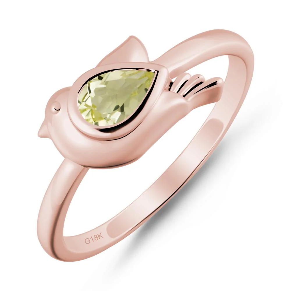 Peace Dove Lemon Quartz Ring - Image 5