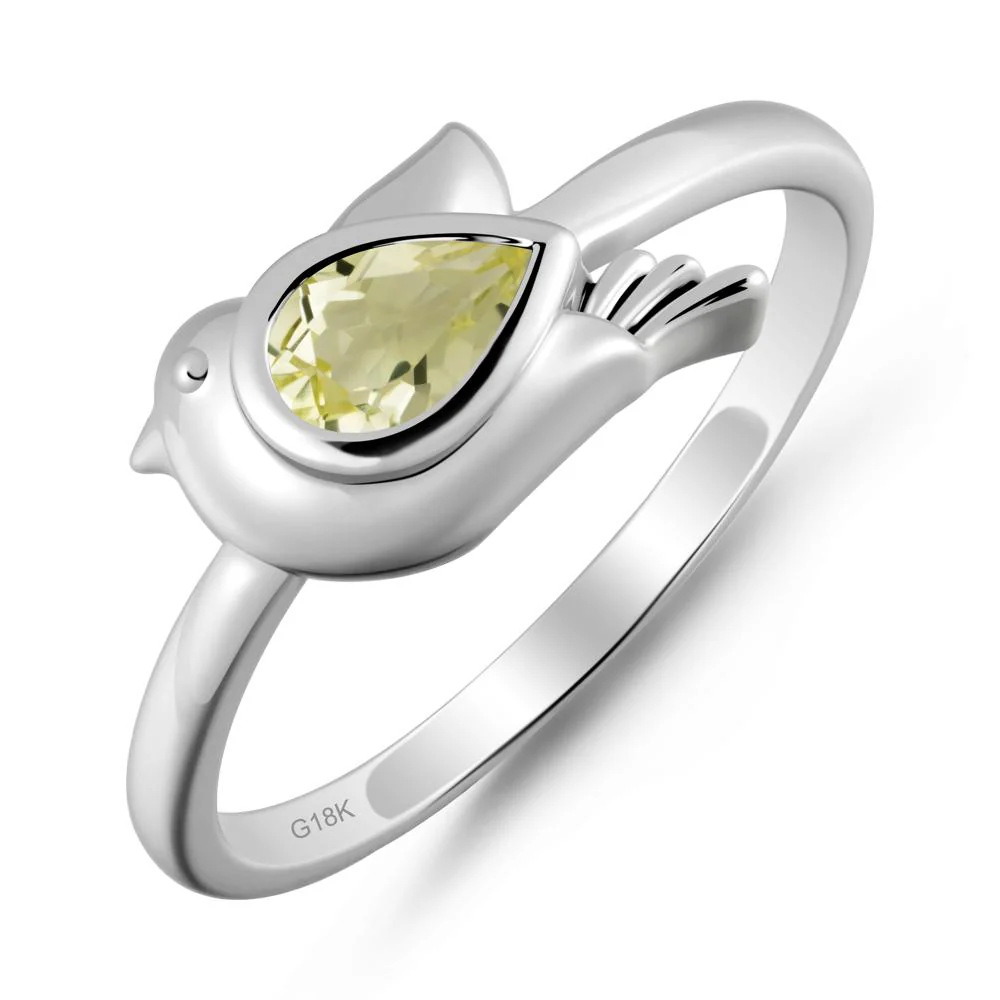 Peace Dove Lemon Quartz Ring - Image 6