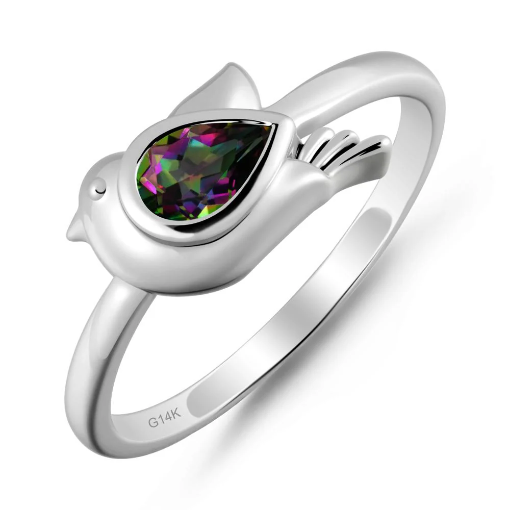 Peace Dove Mystic Topaz Ring - Image 3