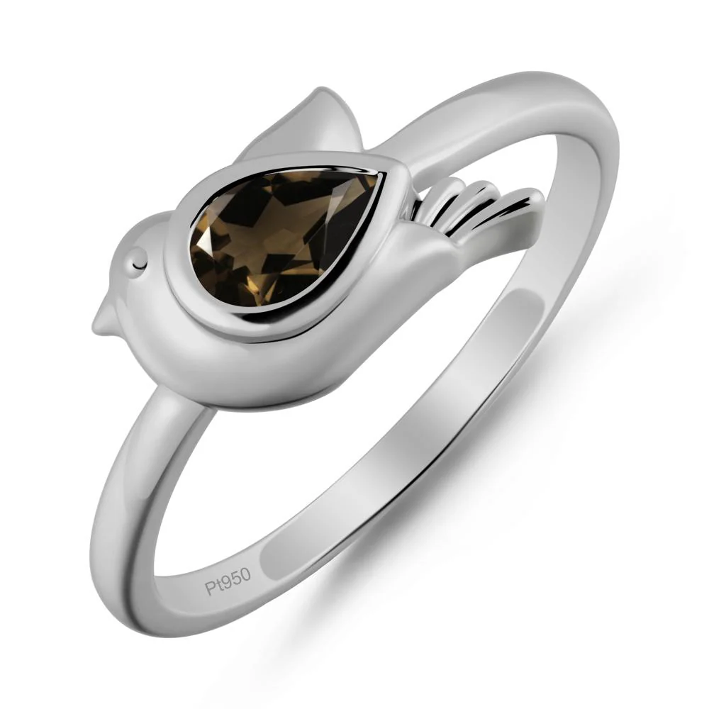 Peace Dove Smoky Quartz Ring