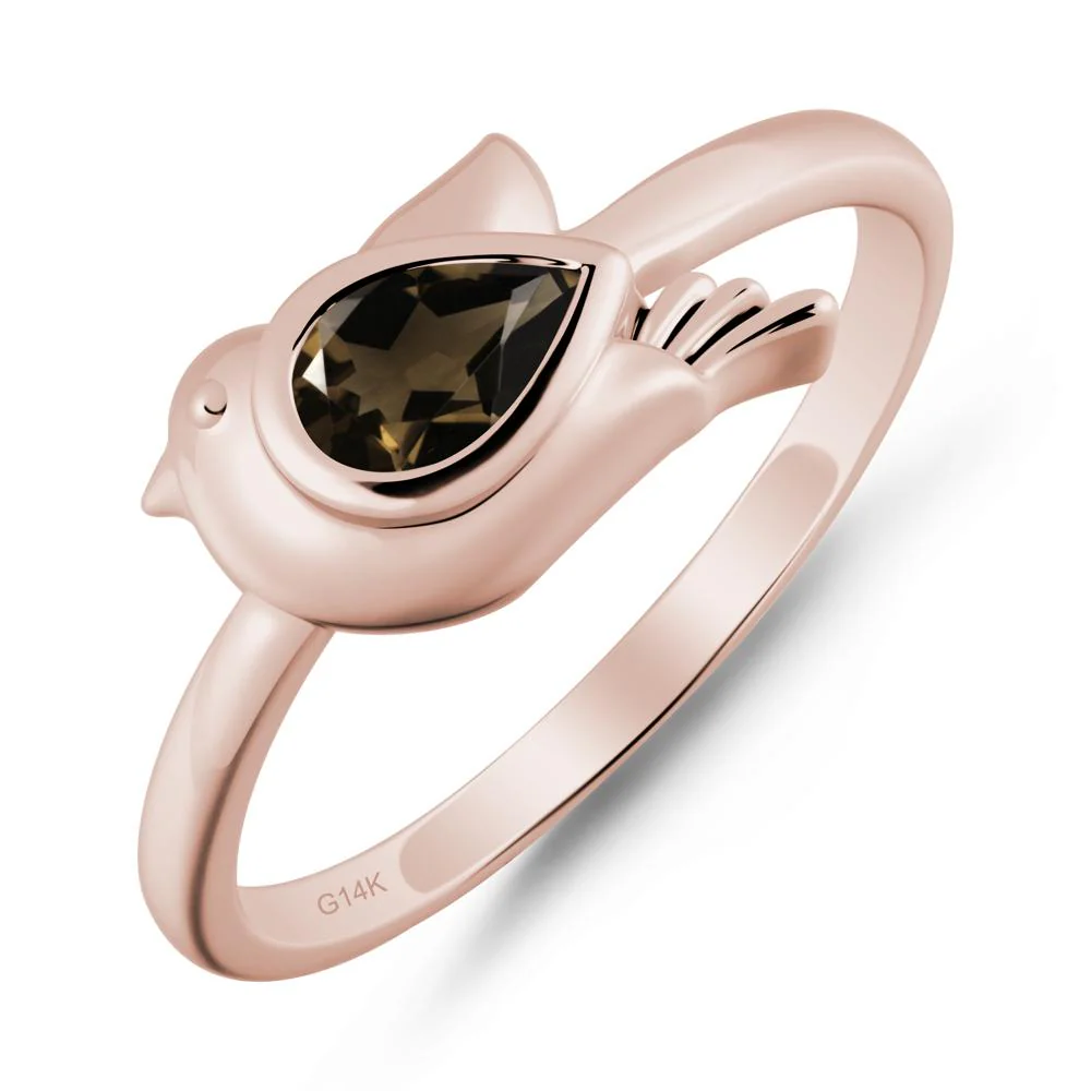 Peace Dove Smoky Quartz Ring - Image 2