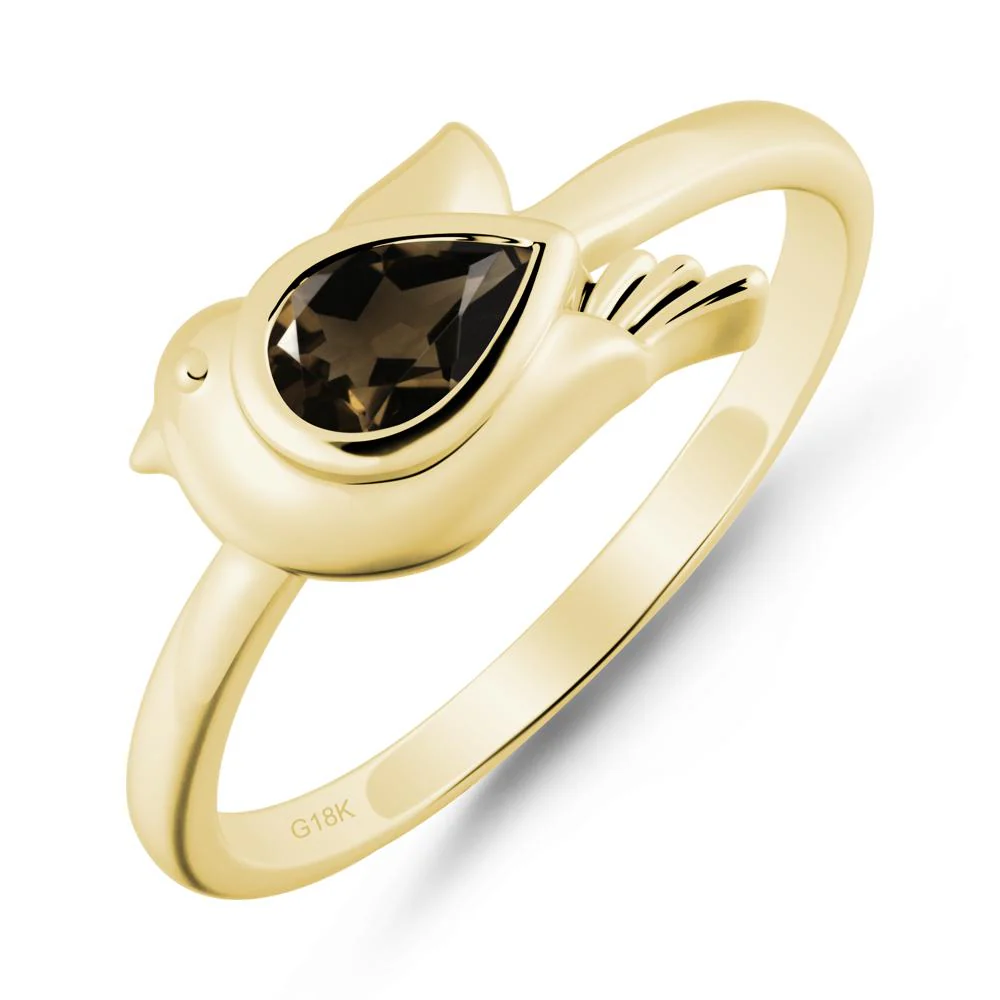 Peace Dove Smoky Quartz Ring - Image 7
