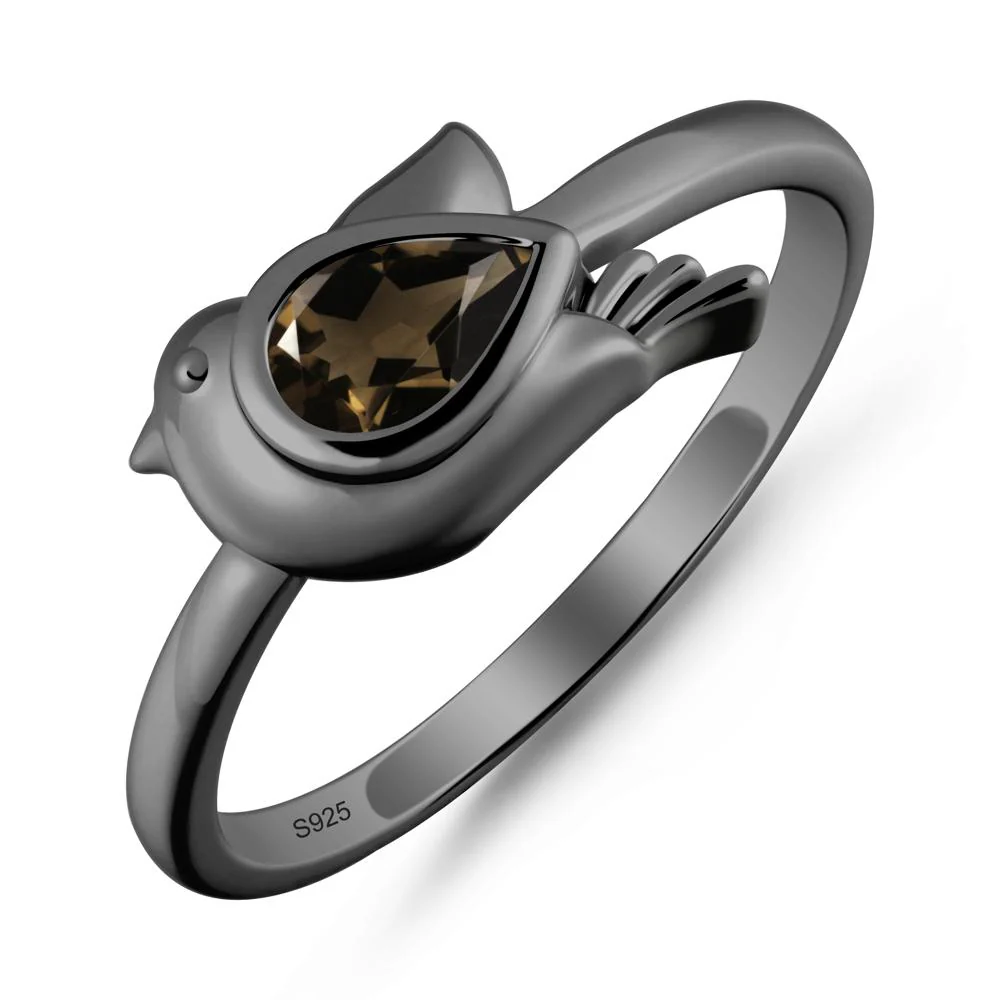 Peace Dove Smoky Quartz Ring - Image 8