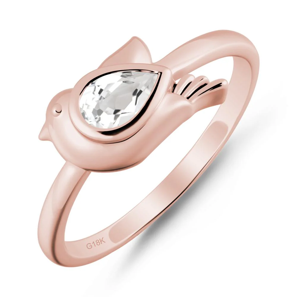 Peace Dove White Topaz Ring - Image 4