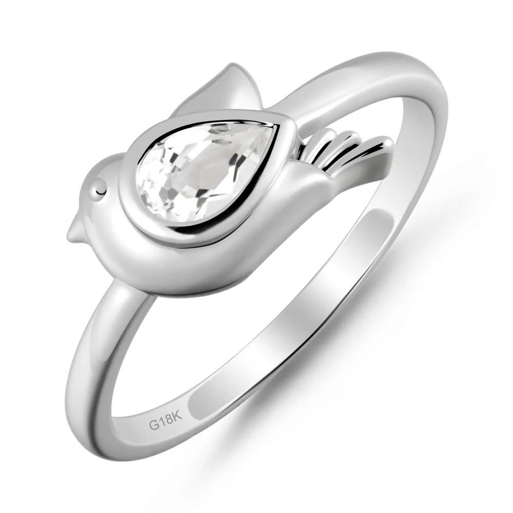 Peace Dove White Topaz Ring - Image 5