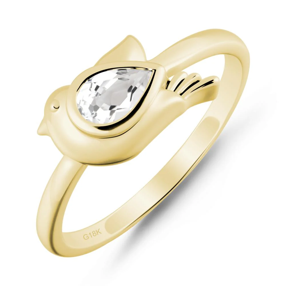 Peace Dove White Topaz Ring - Image 6
