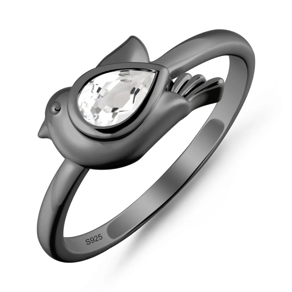 Peace Dove White Topaz Ring - Image 7