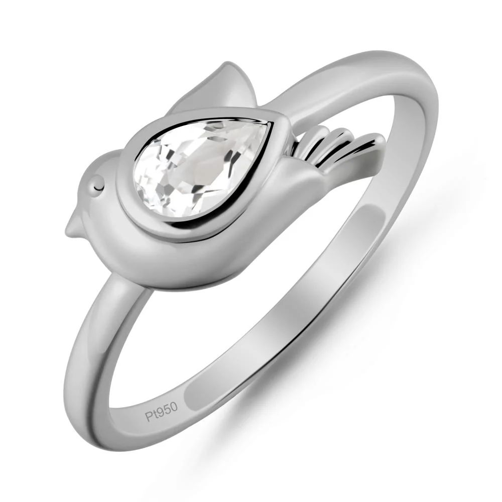 Peace Dove White Topaz Ring - Image 8