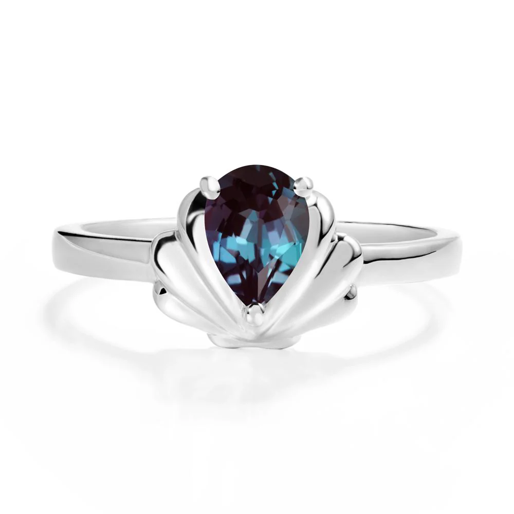 Pear Alexandrite Shell Engagement Ring - Image 5
