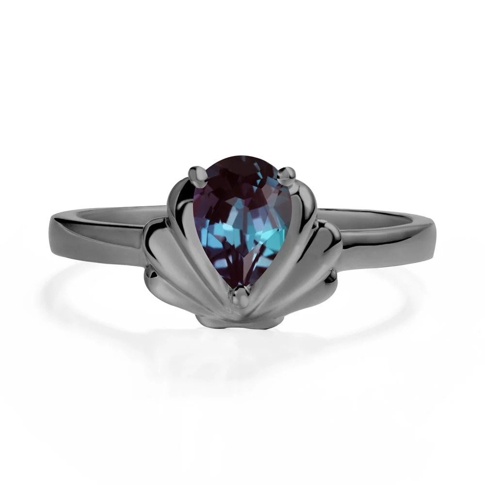 Pear Alexandrite Shell Engagement Ring - Image 7
