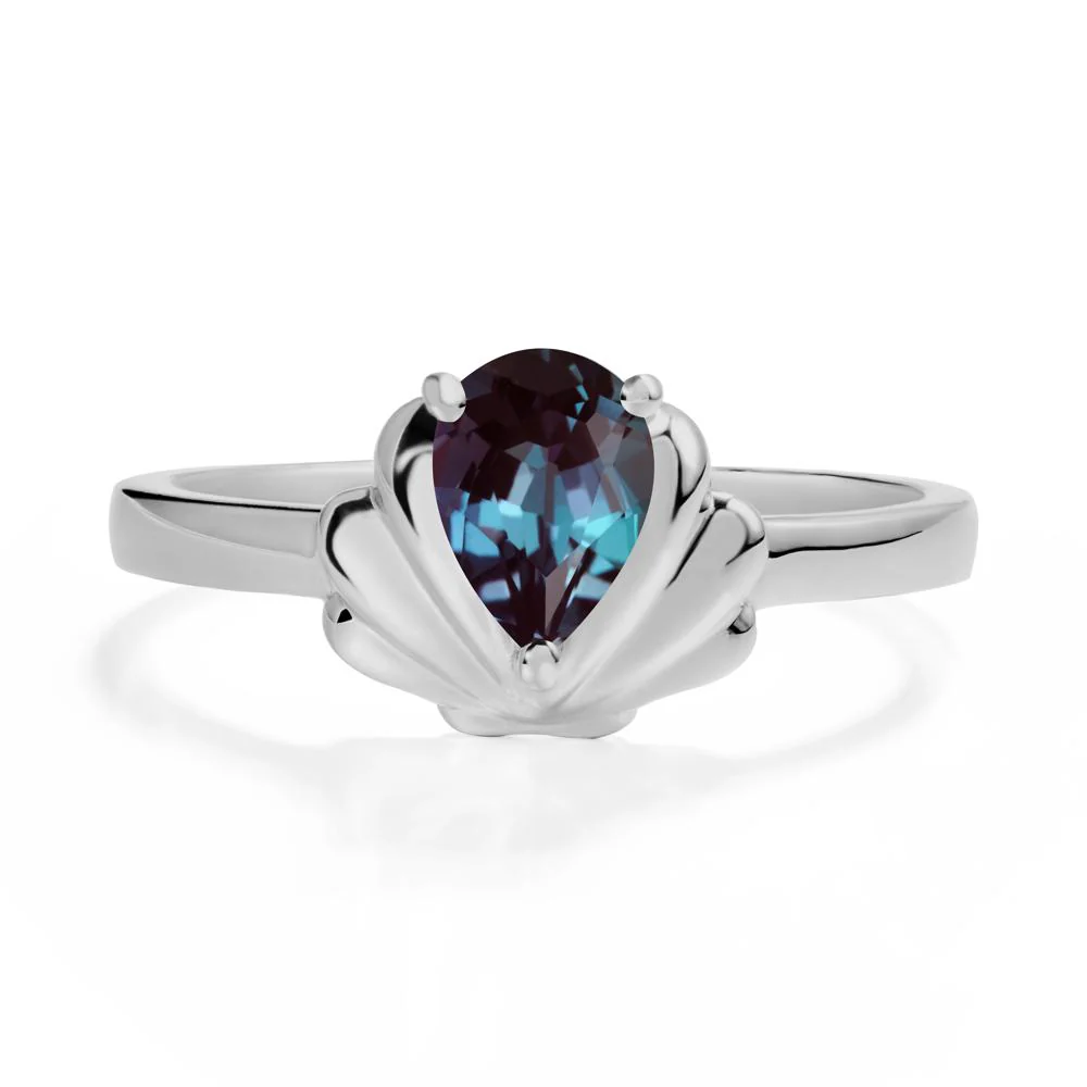 Pear Alexandrite Shell Engagement Ring - Image 8