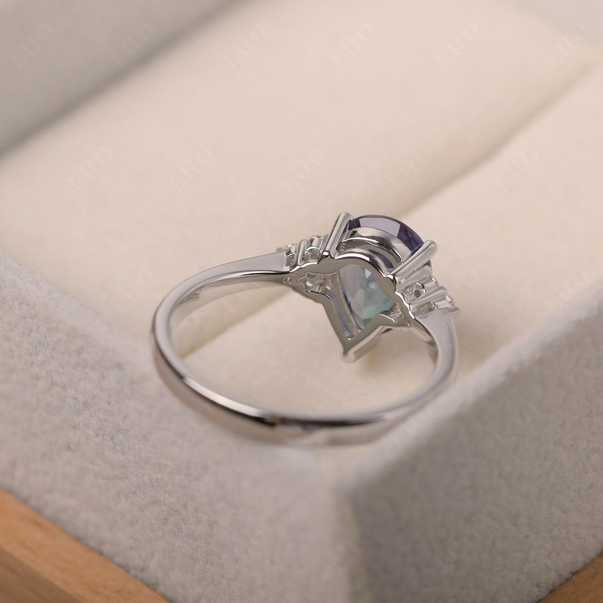 Pear Shaped Alexandrite Promise Ring - Image 3