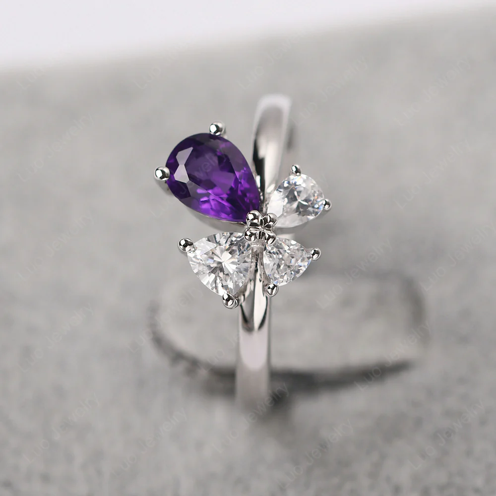 Amethyst 4 Stone Ring - Image 2