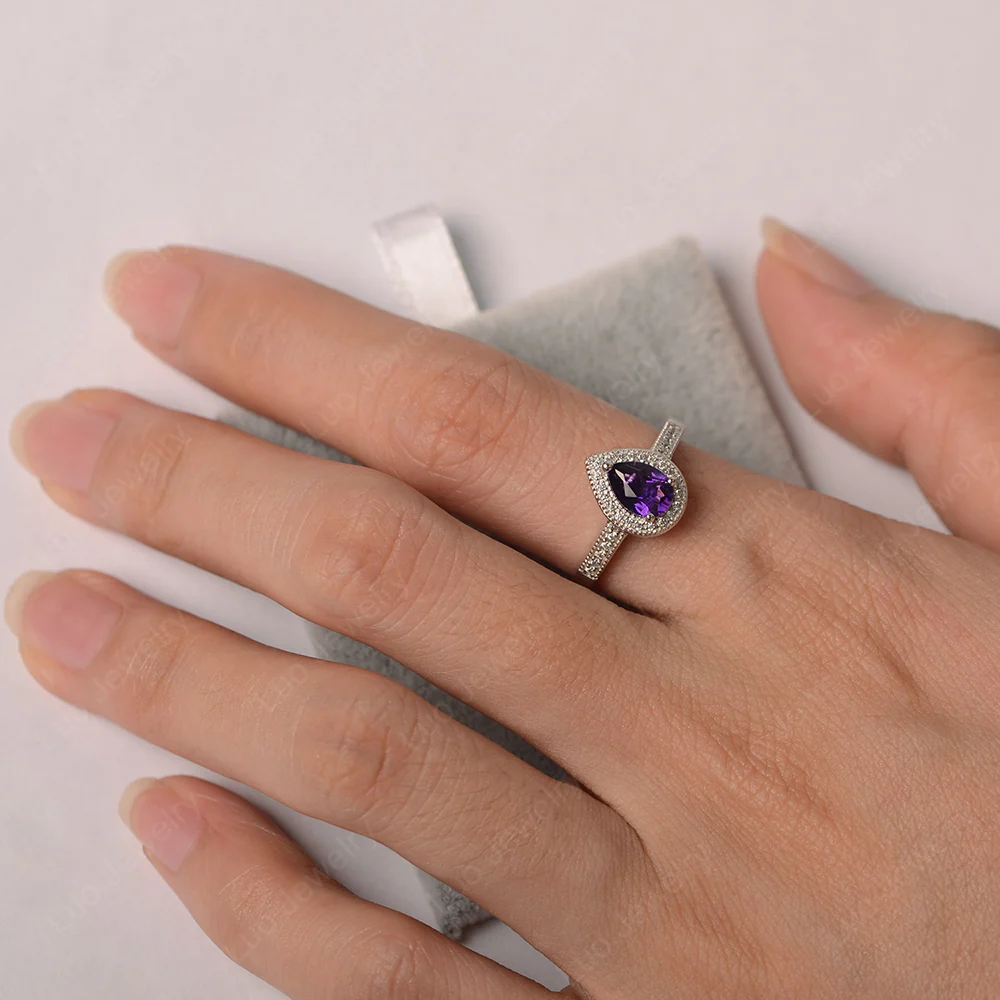 Milgrain Amethyst Ring - Image 3