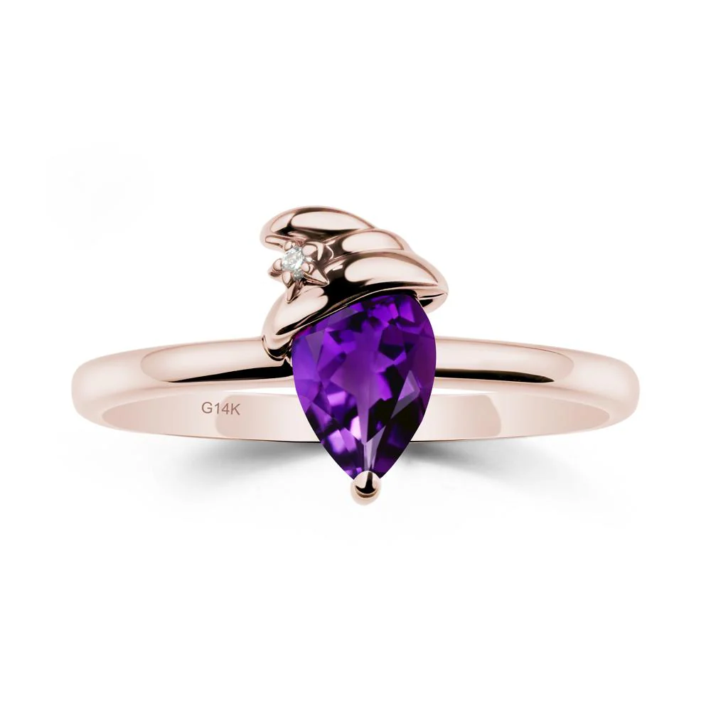 Pear Amethyst Hat Ring - Image 2
