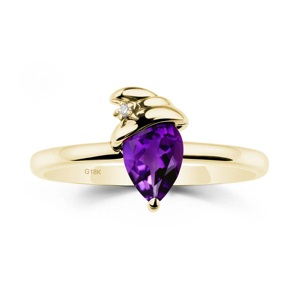 Pear Amethyst Hat Ring - Image 7