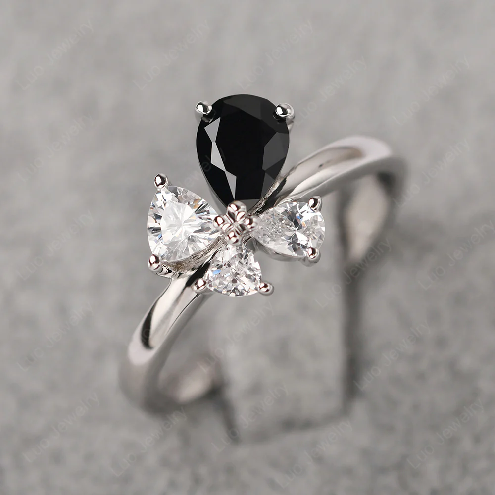 Black Spinel 4 Stone Ring - Image 2