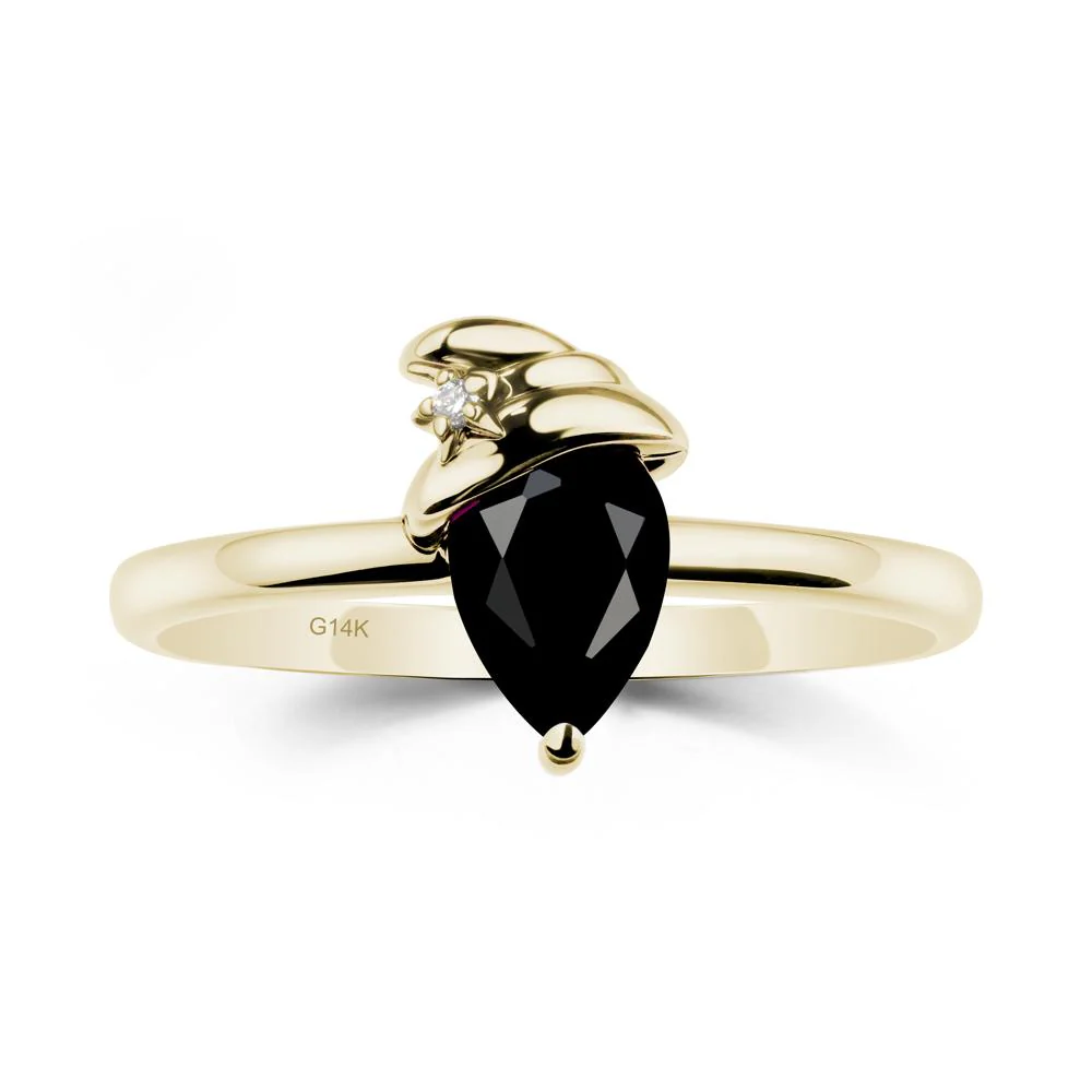 Pear Black Spinel Hat Ring - Image 4