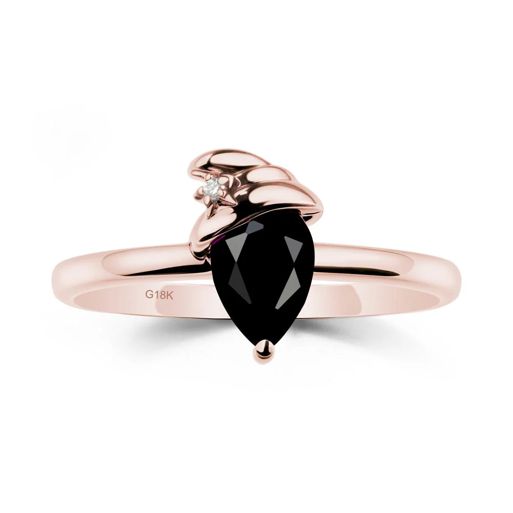 Pear Black Spinel Hat Ring - Image 5
